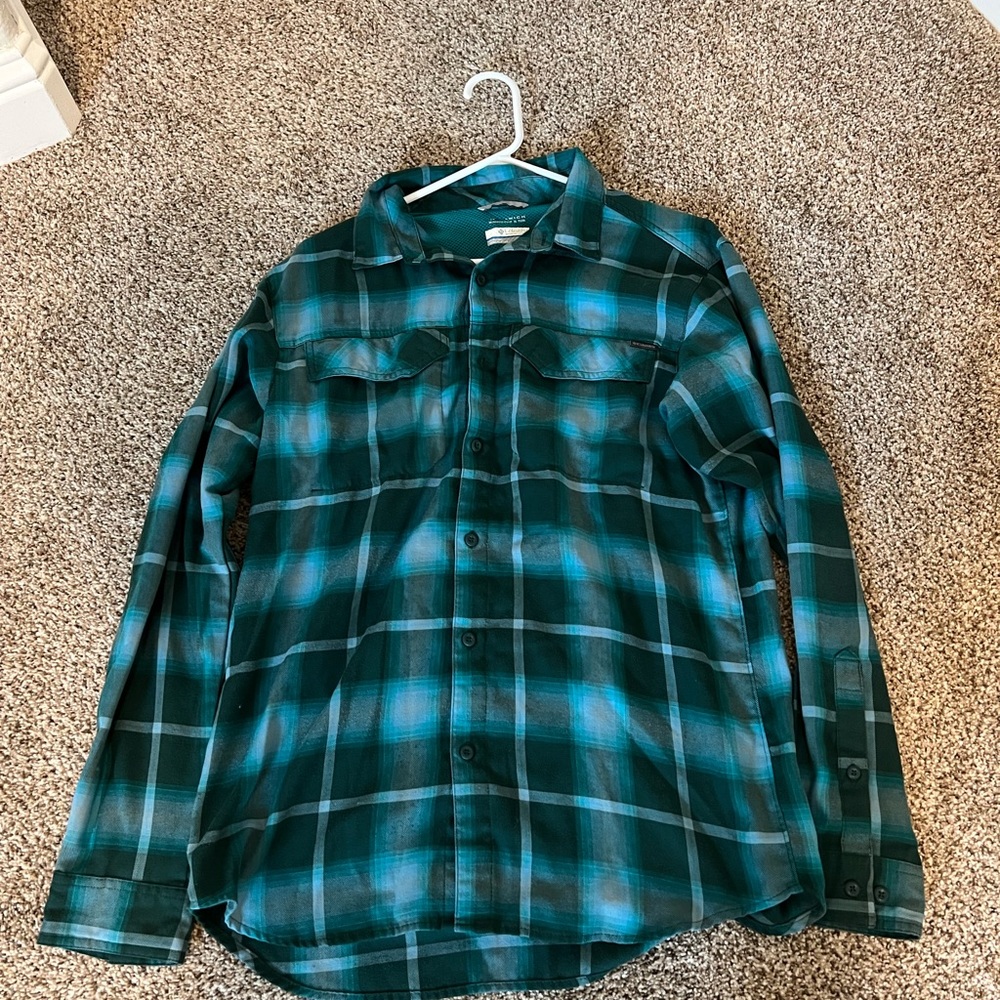 Mens Columbia long sleeve flannel shirt size medium